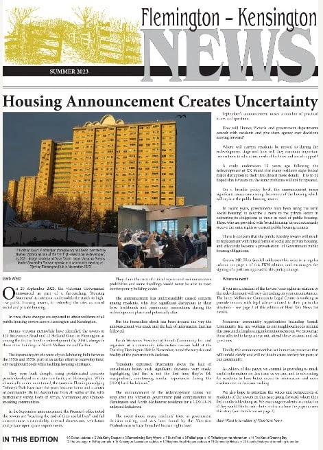 Flemington Kensington News front page Flemington Kensington News front page